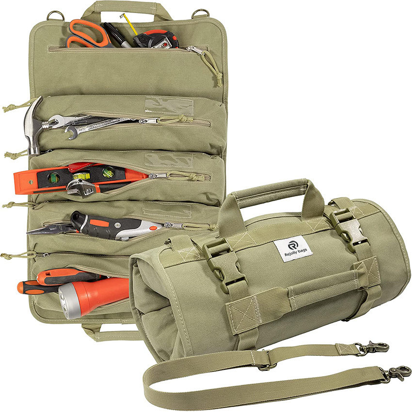 Shoulder Strap Bag Tool Bag Organizer Heavy Duty Large Zippered Pouches & Label Holders Motorcycle Tool Roll Bags