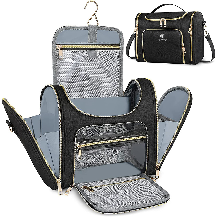 Travel Makeup Bag with Hanging Hook, Large Capacity Water-Resistant Cosmetic Makeup Bag, Full Sized Toiletries and Cosmeticstoiletry Bag