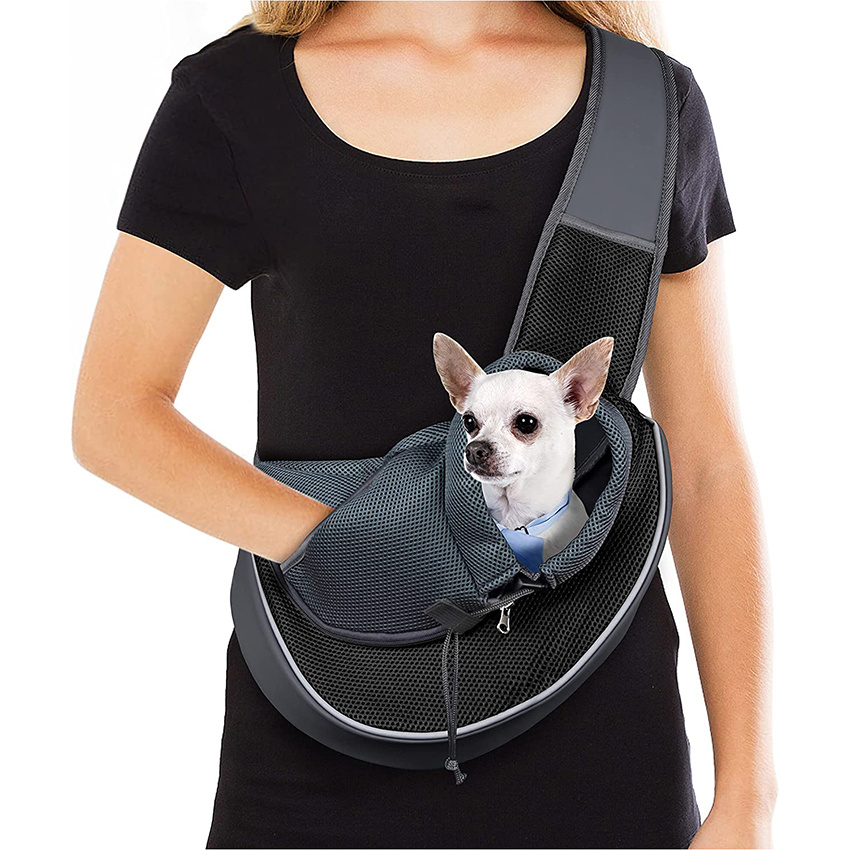 Pet Dog Sling Carrier Puppy Sling Bagadjustable Strap Mesh Hand Free Satchel Bag for Outdoor Travel