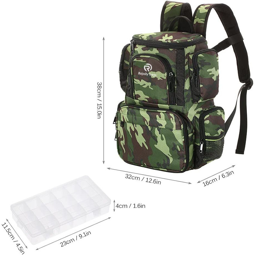 Multifunctional Fishing Tackle Utility Bag Large Waterproof Tackle Bag Storage with 4 Trays Fishing Tackle Bag