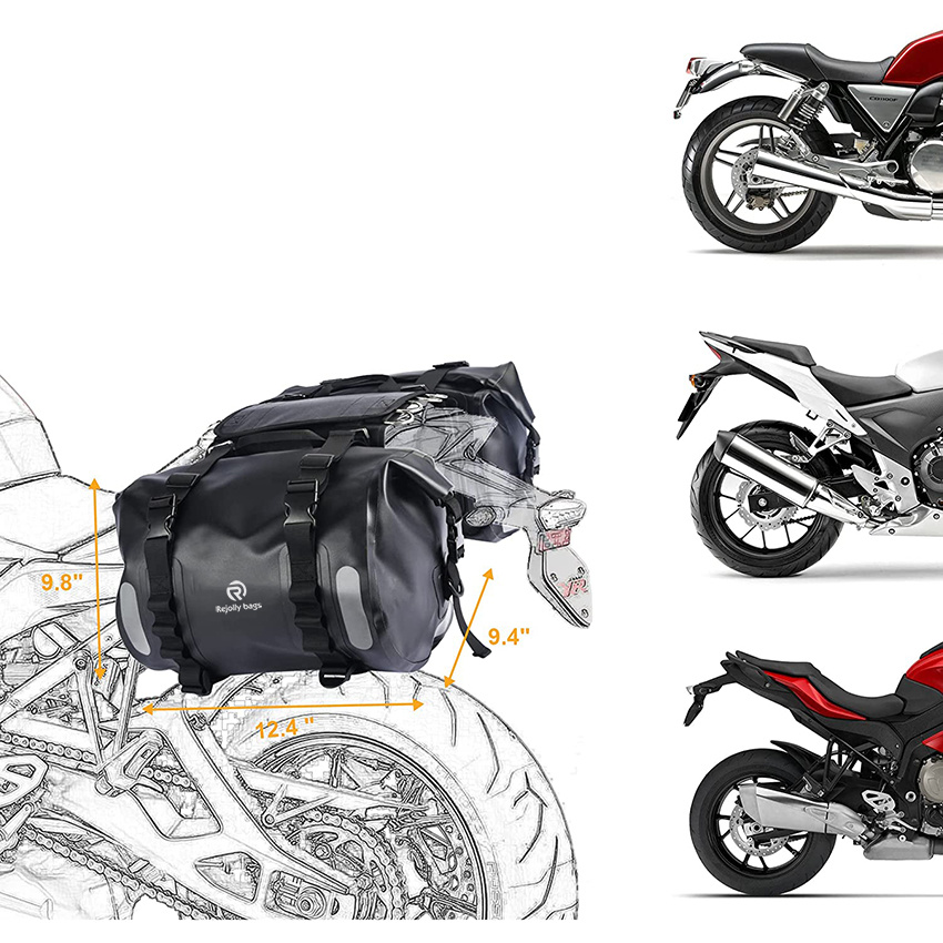 Waterproof Bag Motorcycle Saddlebag 40L Multi-Adjustment Design High Strength Tank Bag Motor Side Bag