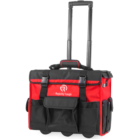 Rolling Tool Bag with Wheels Organizer Telescoping Handle 18" Wide Storage Organizer Bag Tool Bag