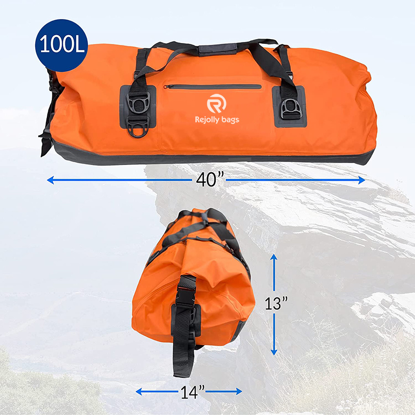 Roll Top Duffel Keeps Gear Dry for Kayaking, Rafting, Boating, Swimming, Camping, Hiking Dry Bag