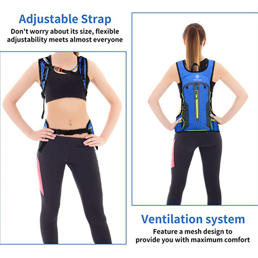 2L Water Bladder, Water Bladder Bottle Storage Backpack Suitable for Rave, Festival, Hiking, Running, Cycling, Camping, Skiing Hydration Backpack