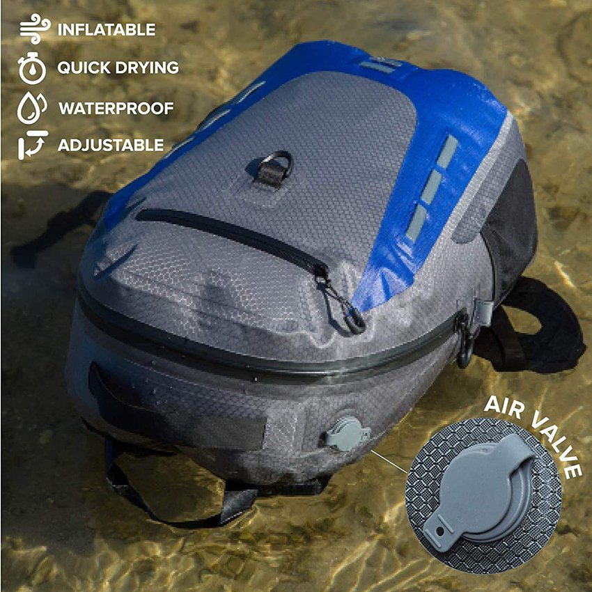 Waterproof Backpack Submersible Inflatable Floating TPU Coated Durable Nylon Dry Bag with Airtight Zipper for Kayak Paddle Board