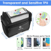 Large Reflective Bicycle Handlebar Basket Bags Water-Resistant Storage Pannier for Bike Touchable Transparent Phone Holder Pouch Bicycle Bag