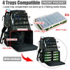 Fishing Tackle Backpack 2 Fishing Rod Holders with 4 Tackle Boxes, Large Storage, Backpack for Trout Fishing Outdoor Sports Camping Hiking Fishing Rod Bags