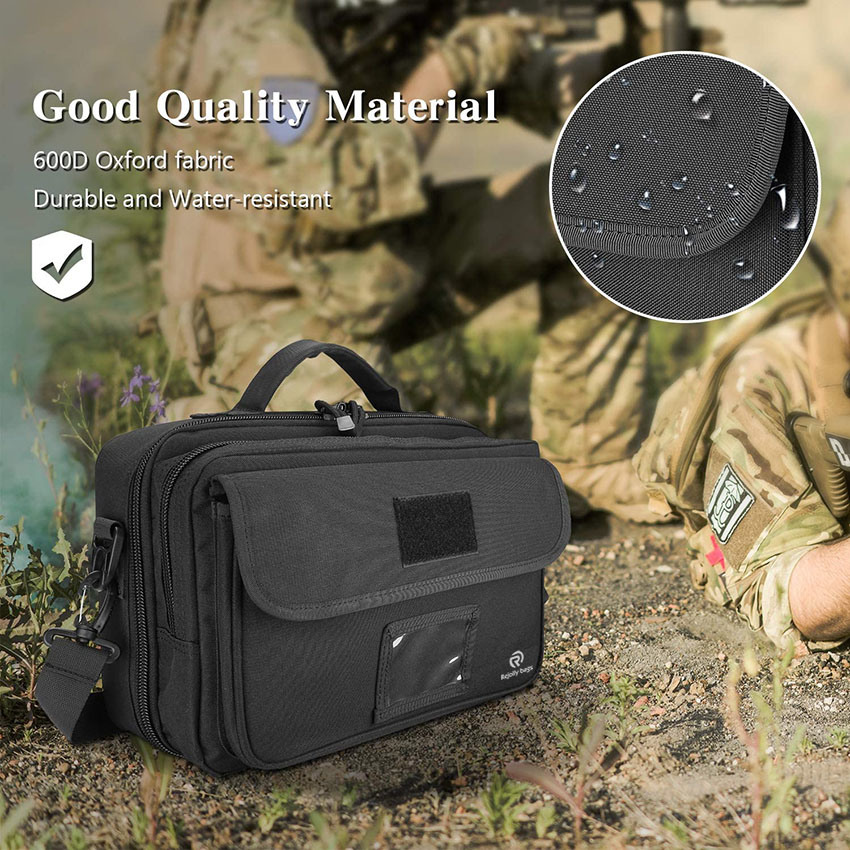 Military Style Tactical Range Bag, Deluxe Padded Case for up to 8 Magazine Cartridge, Eye Glasses, and Other Shooting Accessories Bag