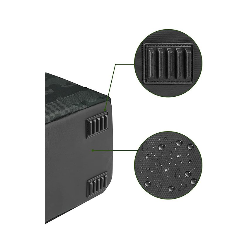 Large Fishing Bag with Rod Holders for 4 Trays Saltwater Resistant Tackle Bag with Waterproof Bottom for Storage Gear Fishing Rod Bags