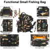 Small Waterproof Fishing Bag for Men with Rod Holder, Wild River Storage Shoulder Bags Fishing Gift for Outdoor Camping Hiking Fishing Rod Bags