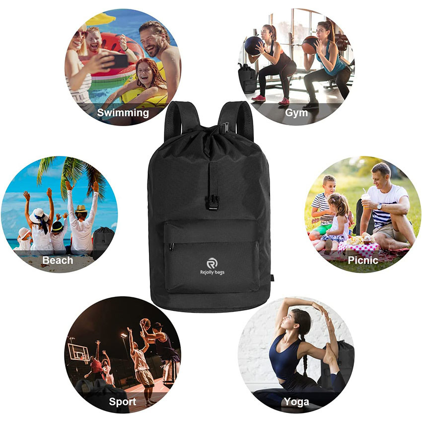 Drawstring Backpack, Beach Backpack Swim Bag Included Waterproof Dry Bag, String Bag Sackpack for Sport Gym Yoga Camping Vacation Bag