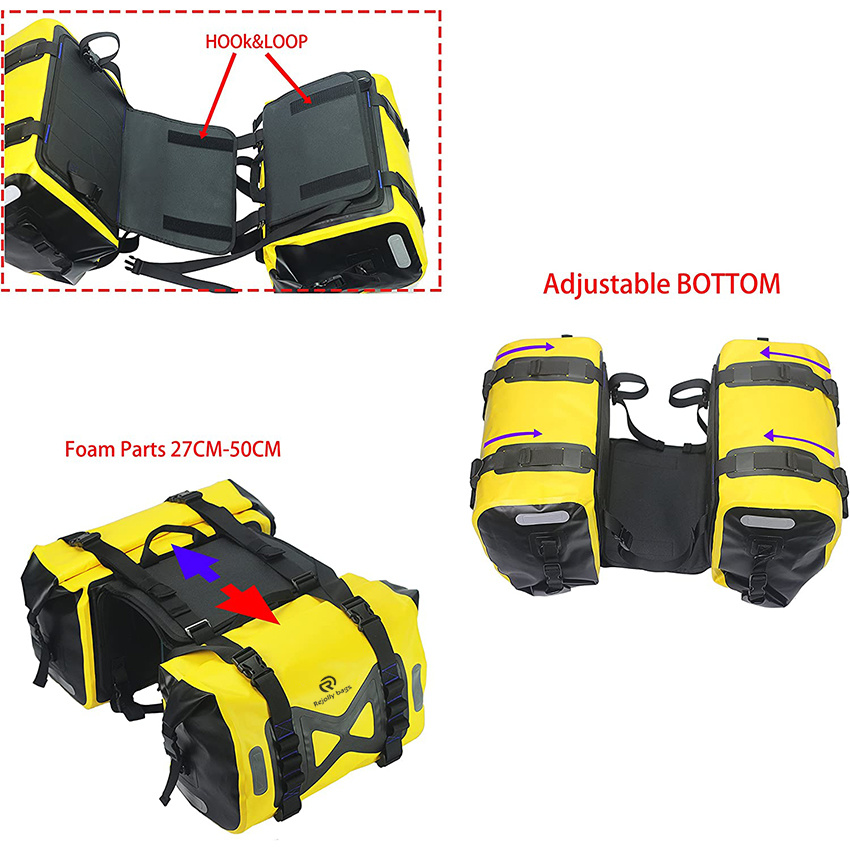 Waterproof Bag Motorcycle Saddlebag 50L Tank Bag Motor Side Bag