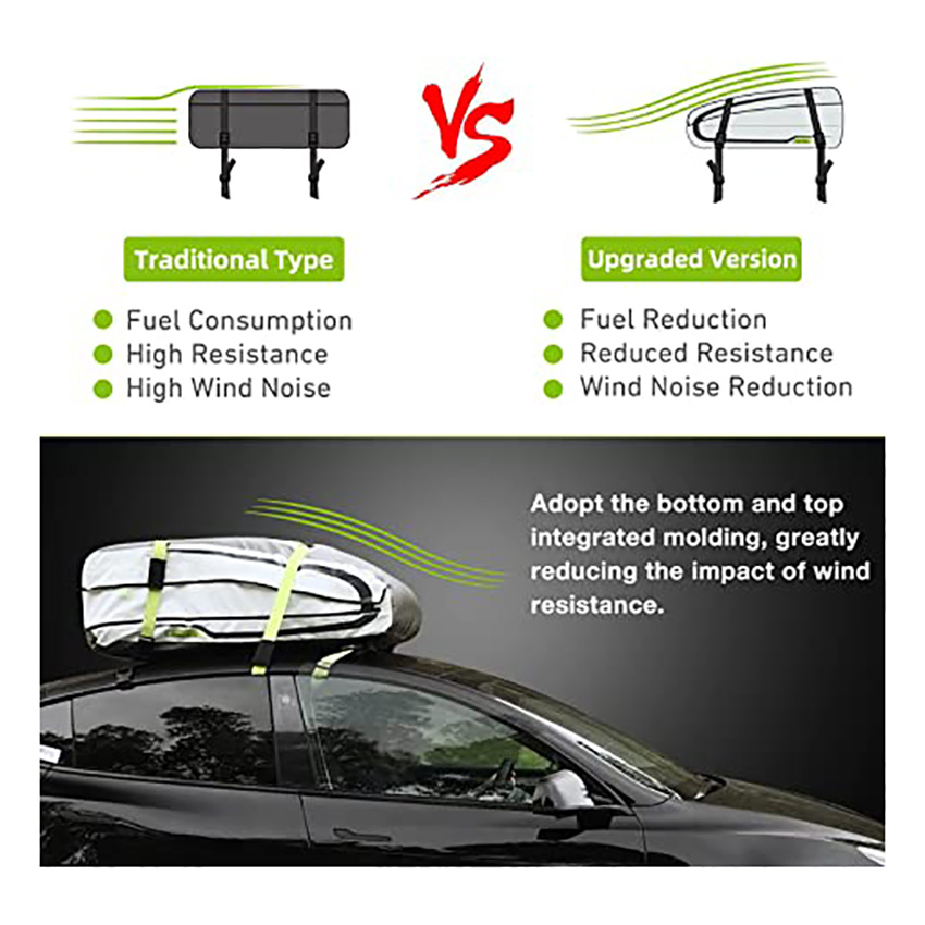 Car Rooftop Cargo Carrier Bag Waterproof Roof Pack Includes Luggage Anti-Slip Einforced