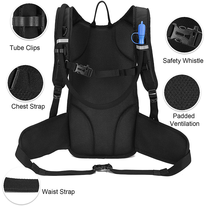 Insulated Hydration Backpack with 3L BPA Free Water Bladder, Lightweight Day Pack for Hiking, Running, Cycling Hydration Backpack