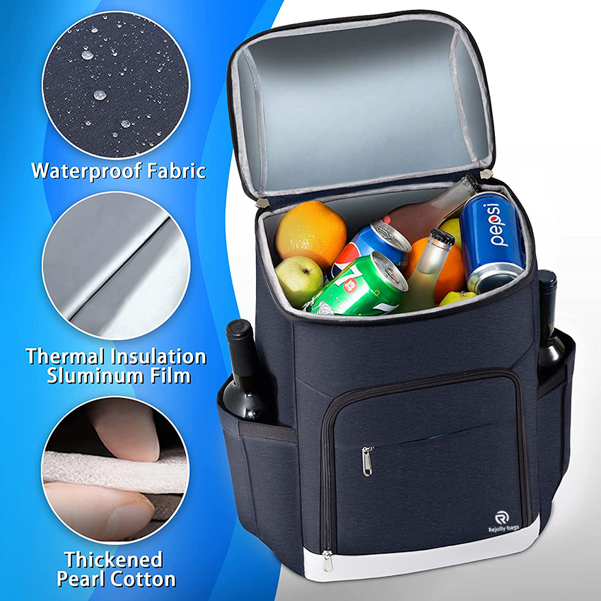 Cooler Backpack 30 Cans Insulated Waterproof for Hiking Camping Picnic Ice Packs Leakproof Bag