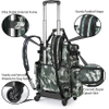 Rolling Fishing Tackle Bags with Rod Holder Backpack Removable Wheels and Fishing Cart Waterproof Fishing Organizer Pack with Rod Case Fishing Gear Bag