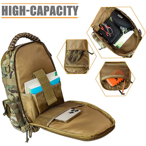 Military Style Tactical Sling Bag Men Military Backpack Shoulder Bag Molle Pack Assault Daypack Bag