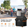 58 Inch Waterproof BBQ Grill Cover with 4 Reflective Handles & Straps, Special Fade and UV Resistant Material, Dust-Proof Windproof Rip-Proof Grill Cover