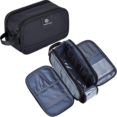 Water-Resistant with Double Side Full Open Design, Large Capacity for Toiletries and Shaving Accessories, Travel Toiletry Organizer Case Toiletry Bag