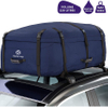Large 330 Litres Soft Roof Box; Foldable Weather Resistant Roof Bag with Solid Base; Navy Blue Bag