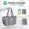 Soft 9 Gallon Extra Large Utility Tote, Foldable Reusable Storage Tote Bag