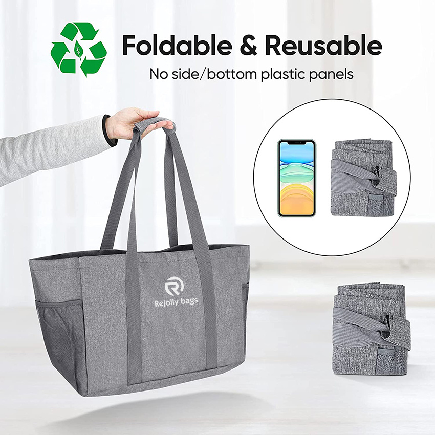 Soft 9 Gallon Extra Large Utility Tote, Foldable Reusable Storage Tote Bag