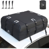 Waterproof Car Roof Luggage Bag, Weatherproof Soft Shell Rooftop Cargo Carrier Bag for Vehicles with or Without Rack, 4+2 Door Hooks Included Bag