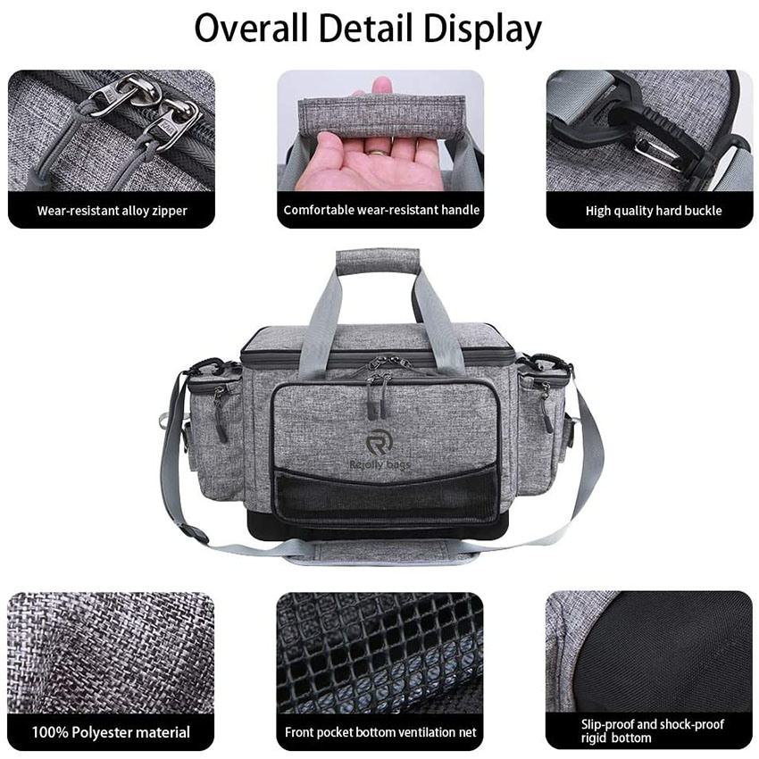 Outdoor Large Fishing Tackle Storage Bag - 100% Water-Resistant Polyester Material Fishing Tackle Bag