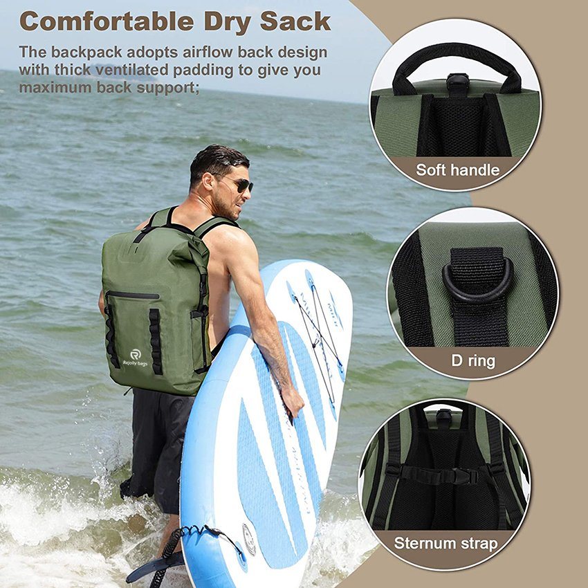 Waterproof Backpack Sack Roll-Top Closure Dry Bag Lightweight for Kayaking, Rafting, Beach, Boating, Swimming, Camping, Hiking, Fishing Dry Backpack