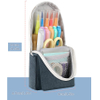 Spacious Pen Holder Polyester Stand Up Pencil Pouch Stationery Organizer with Zipper for School Office College Teen Student Pen Bag RJ21644