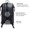 Tactical Waterproof Backpack 35L Rugged Roll-Top Closure with Waterproof Zipper Front Pocket and Cushioned Dry Bag