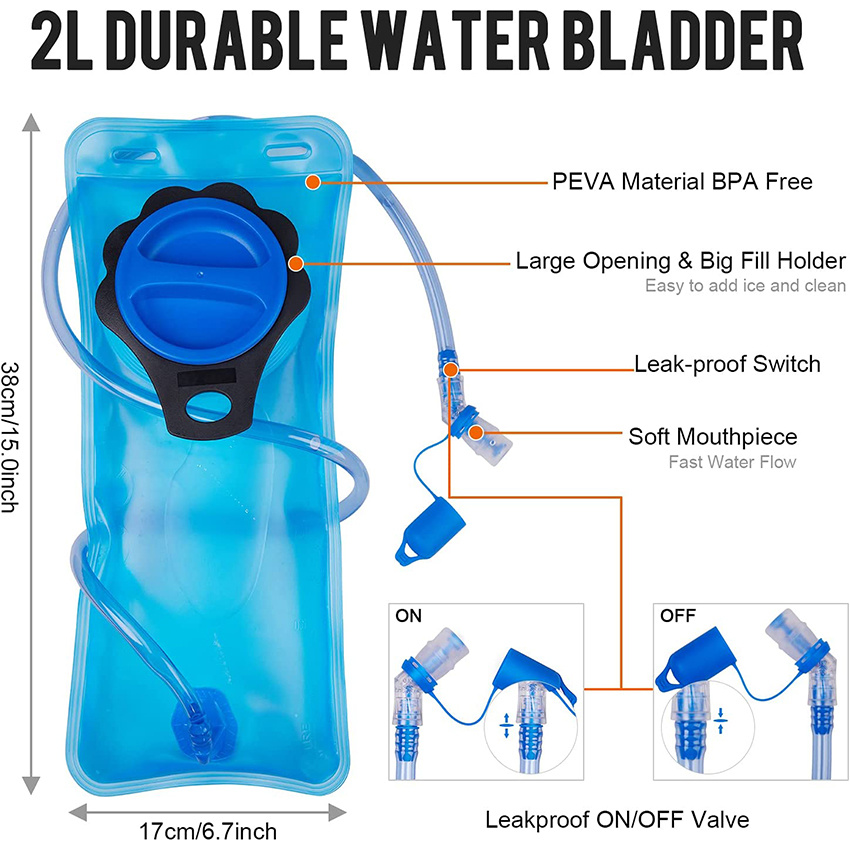 Insulated Hydration Backpack Pack with 2L BPA Free Bladder for Outdoor Running Hiking Cycling Camping Hydration Bag