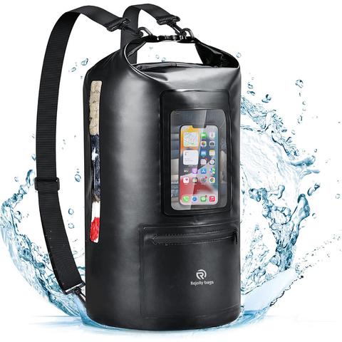 20L Dry Sack Waterproof Bag with Bottle Holder and Cell Phone Window Lightweight Dry Storage Bag
