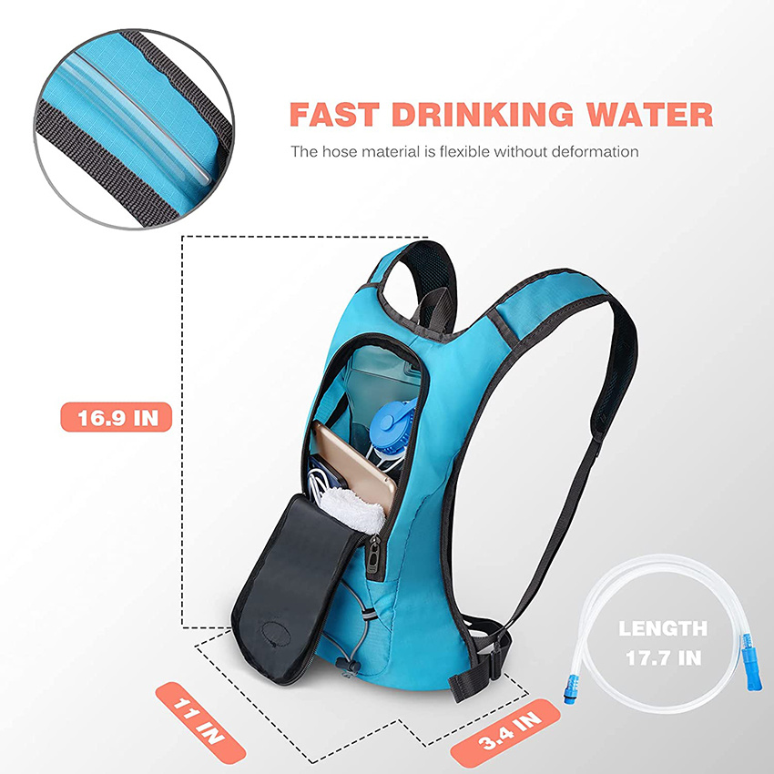 Hiking Backpack Hydration Pack with Free 2-Liter Water Bladder for Men, Women, Kids for Running, Cycling Hydration Bag