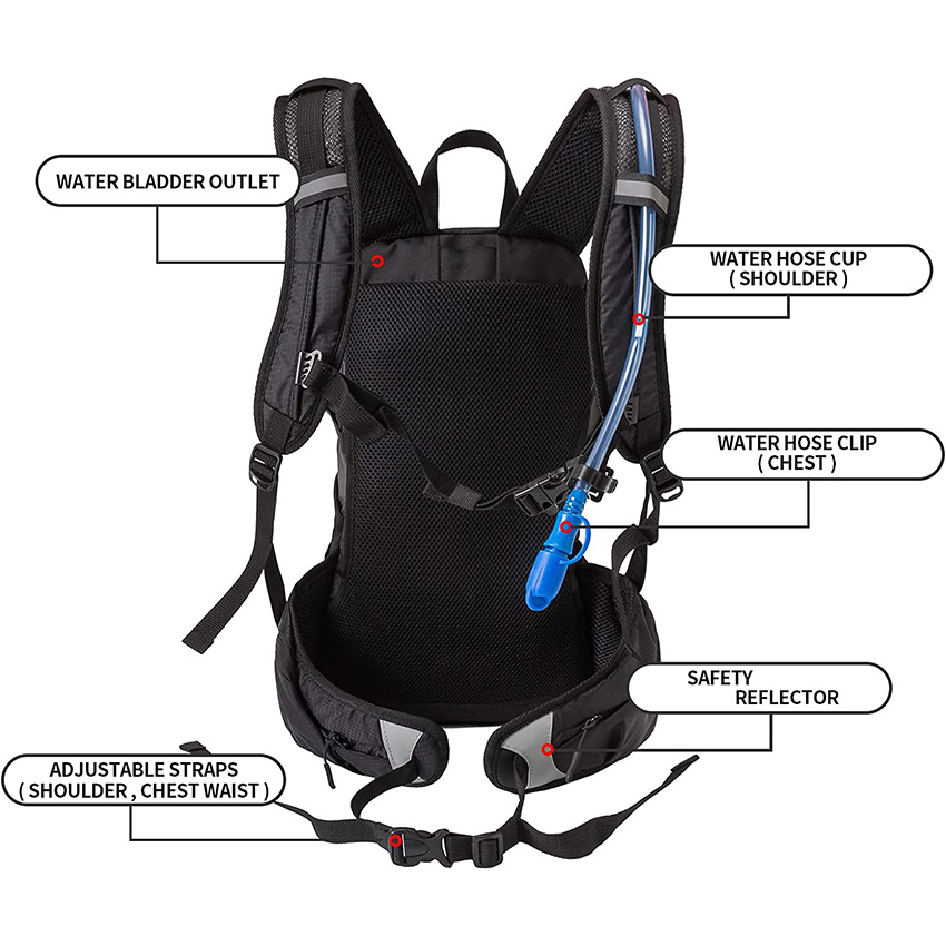 Hiking Hydration Backpack with 2L BPA Free Water Bladder, Ultraligght & Sizeable Insulated Backpack- Hiking, Cycling Hydration Bag