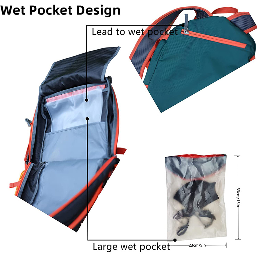 40L Lightweight Water Resistant Hiking Backpack Foldable Daypack for Travel Bag