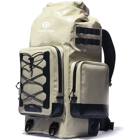 Backpack Cooler Padded Straps 100% Waterproof Cooling Soft Sided Hiking Camping & Picnics 30 Liter Fits 24 Cans Ice Sand Dry Bag