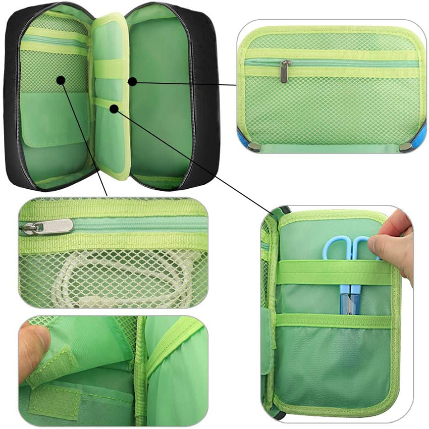 Large Capacity Pencil Holder Pen Bag Makeup Pouch Durable Students Stationery With Double Zipper Pen Bag RJ21641