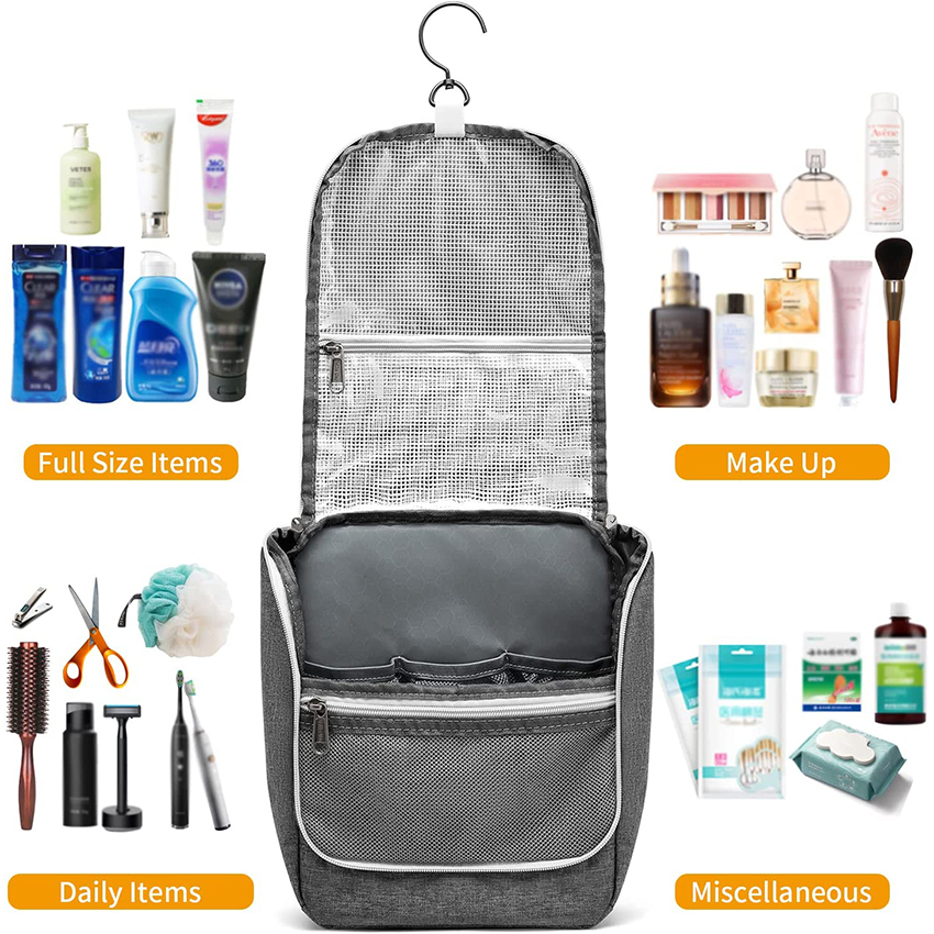 Waterresistant Makeup Bag Cosmetic Bag Travel Organizer for Accessories, Shampoo, Full Sized Container, Toiletries Cosmetic Bag RJ21689