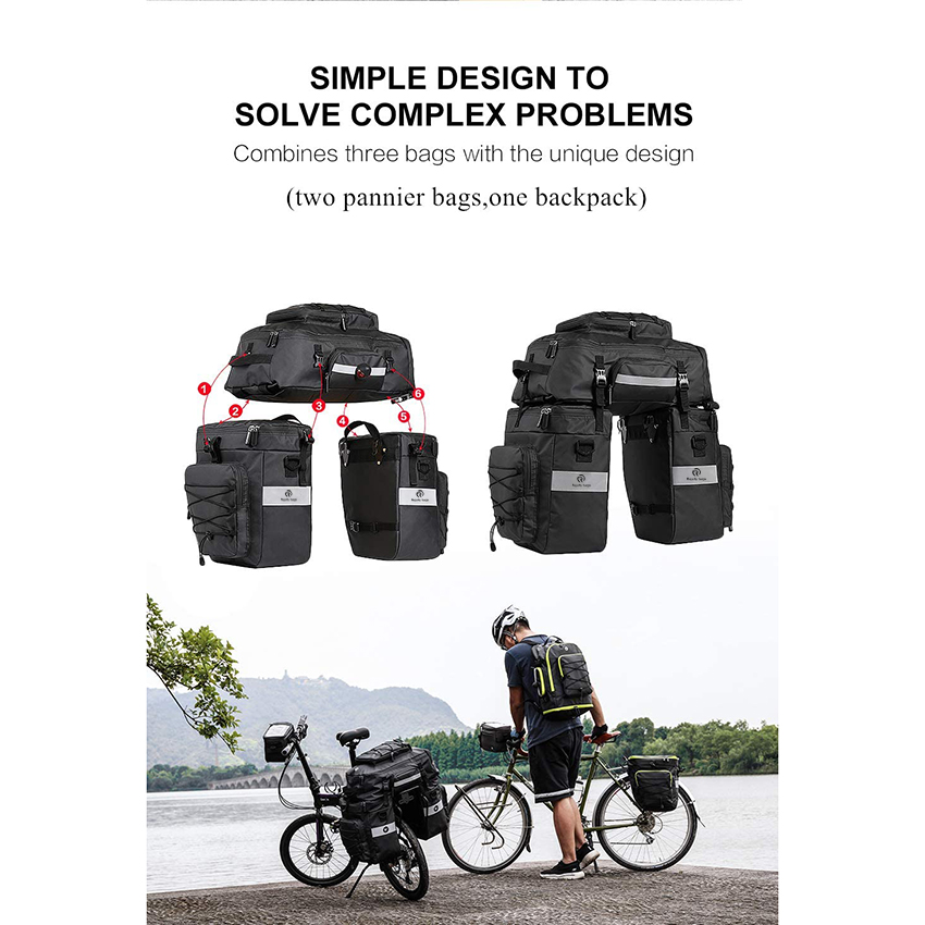 Waterproof Bike Rear Pannier Multifunctional Dry Bicycle Trunk Bag RJ228346