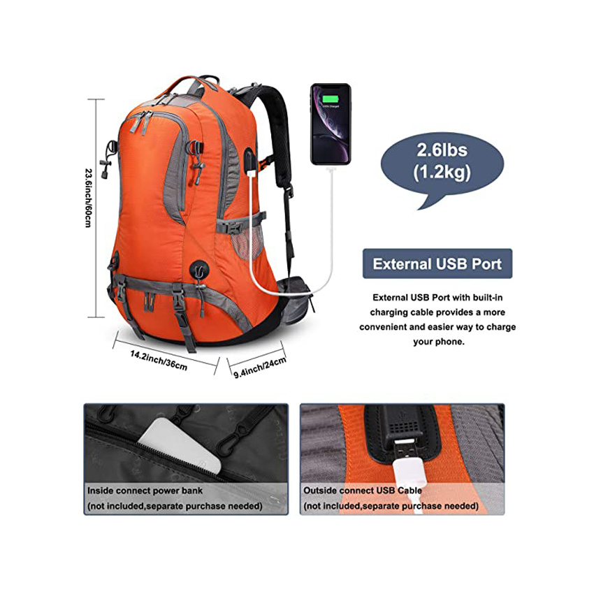 Wholesale Travel Bag Hiking Backpack Waterproof Daypack Outdoor Camping Climbing Backpack with Rain Cover