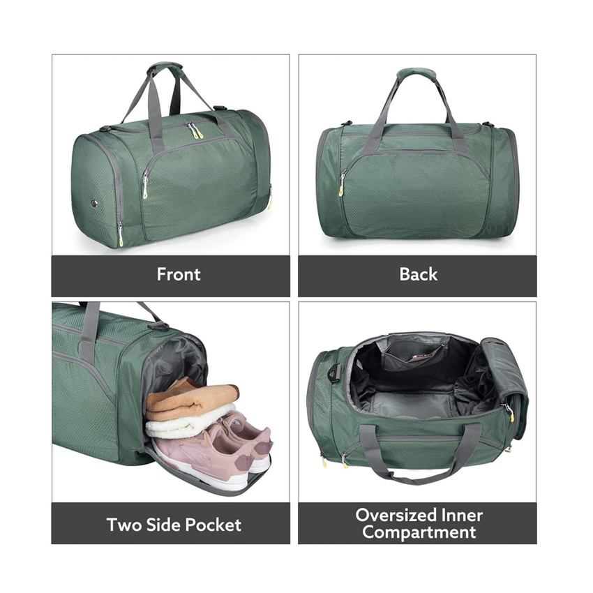 Sports Duffel Bag Gym Bag with Shoe Compartment Travel Bag for Men Women