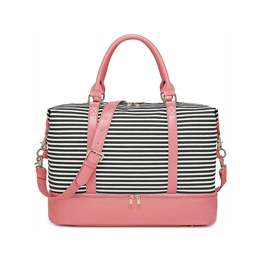 Woman Travel Duffle Bag with Shoe Compartment Storage Bag Luggage Bags