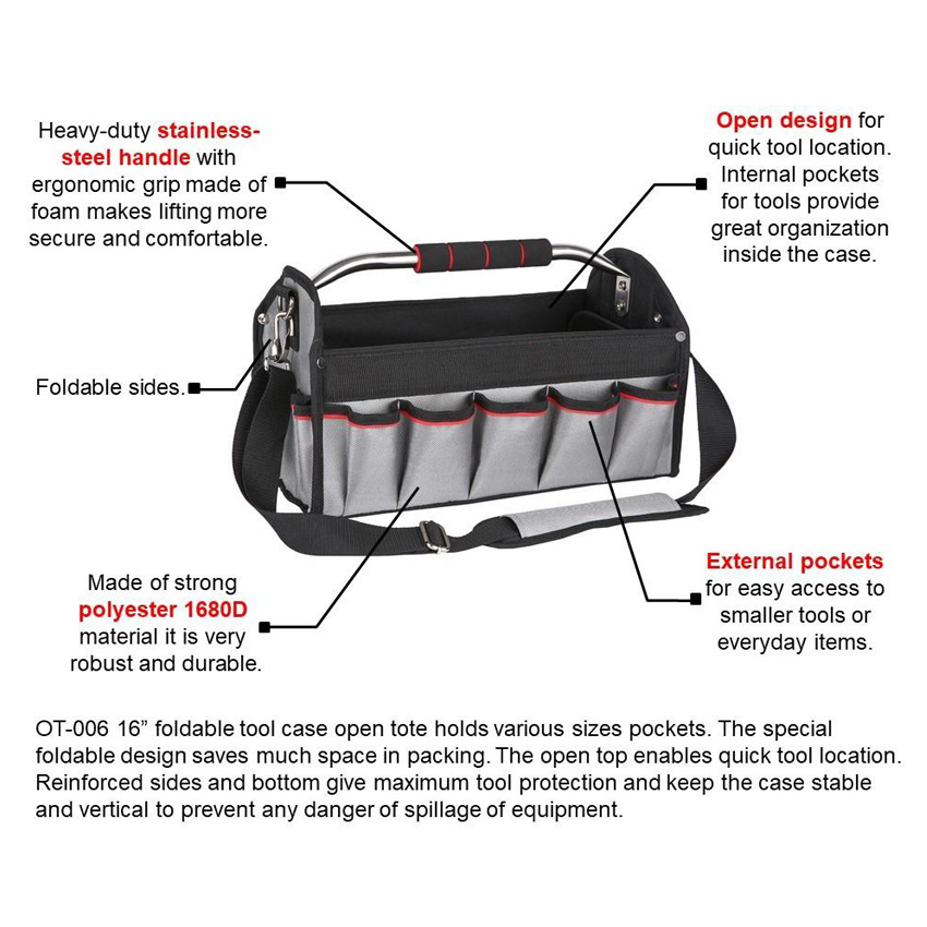 Heavy Duty Folding Tool Bag Electrician Tool Bags Outdoor Golf Equipment