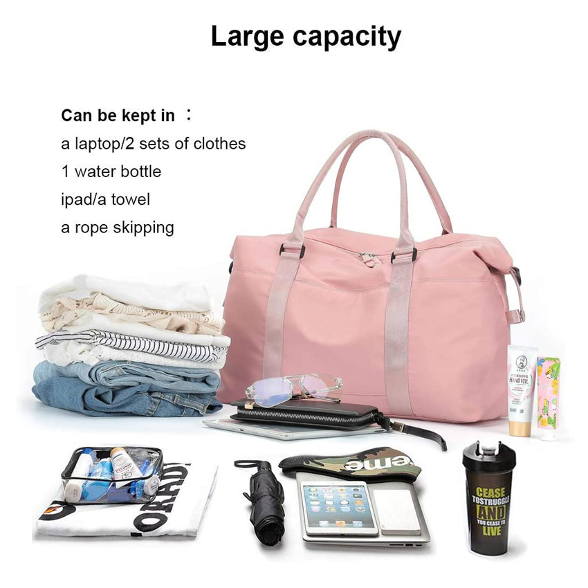 Pink Travel Sport Bag Waterproof Duffel Bags Fashion Women Shopping Bag