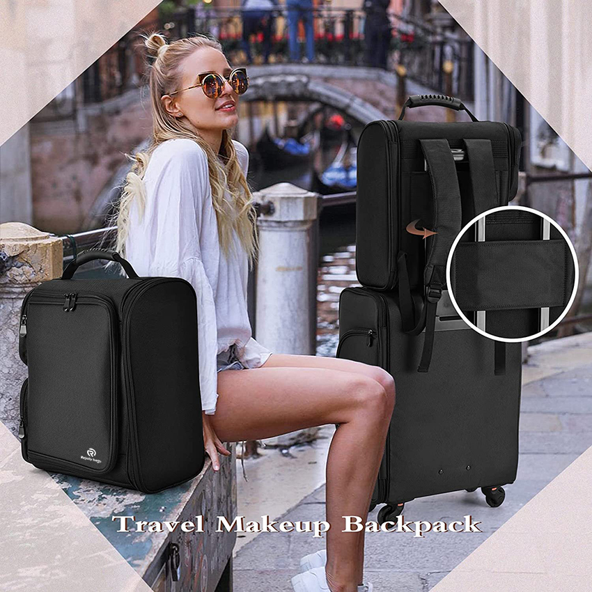 Extra Large Makeup Case Cosmetic Travel Makeup Bag Professional Makeup Artist Train Case Backpack Travel Cosmetic Bag RJ21687