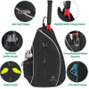 Tennis Sling Backpack Crossbody Water Resistant for Men Women, Holds Tennis Badminton Squash Rackets, Balls and Other Outdoors Sports Ball Bag RJ196136