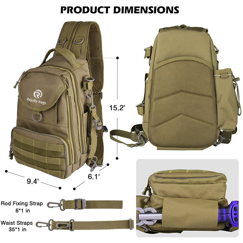 Storage Bag - Lightweight Outdoor Shoulder Backpack Fishing Gear Bag with Rod Holder Fishing Gear Bag 