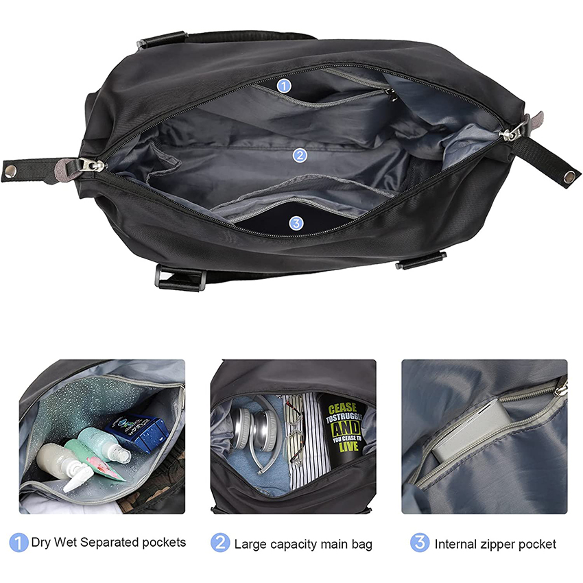 Large Sports Tote Gym Bag,Waterproof Weekender Overnight Bags for Women with Trolley Sleeve Duffel Bags RJ204200