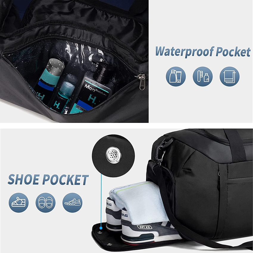 Gym Bag for Women Men Duffel Bag with Shoe Pocket & Waterproof Pocket Water-resistant Sport Duffel Bags RJ204235